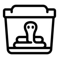 Dangerous cobra snake staying inside basket with lid for safety purpose vector