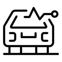 Electronic device showing ekg line icon outline style vector