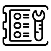 Wrench representing technical seo checklist for website optimization vector