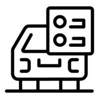 Autonomous self driving vehicle using artificial intelligence icon vector