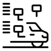 Self driving car detecting road signs using artificial intelligence vector