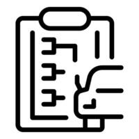 Mechanic analyzing car diagnostic report on clipboard vector