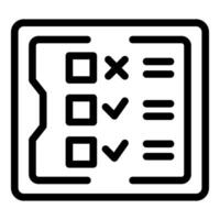 Online survey form being filled with checkmarks and crosses vector