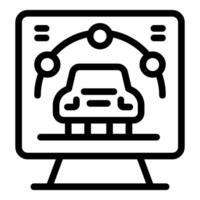 Computer modeling software is simulating a self driving car vector