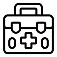 First aid kit icon representing emergency medical equipment vector
