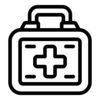 First aid kit icon showing medical equipment for emergency vector
