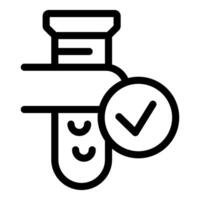 Laboratory test tube passing quality control checkup vector