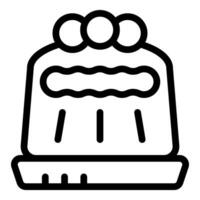 Delicious pudding with three chocolate balls on top in line art style vector