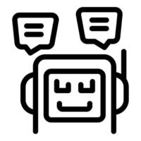 Chatbot having conversation with speech bubbles showing vector