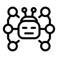 Robot managing global network connections and data flow vector