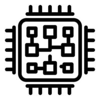 Electronic microchip scheme icon representing semiconductor technology vector