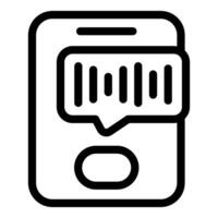 Smartphone showing barcode inside speech bubble for mobile scan concept icon vector