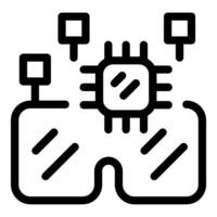 Vr glasses using an ai chip for processing data from sensors vector