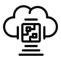 Cloud computing data storage icon showing server transferring information vector