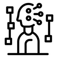 Businessman thinking about solving problems using critical thinking vector