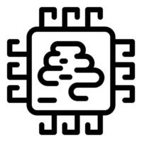 Electronic microchip representing artificial intelligence processing power vector