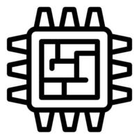 Microchip icon showing printed circuit board and pins vector