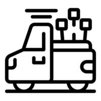 Pickup truck carrying cellular network antennas for fast mobile connection vector