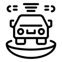 Autonomous driverless car parking using artificial intelligence icon vector
