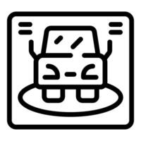 Car parking sensor detecting vehicle in spot icon vector