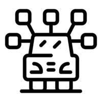 Autonomous self driving vehicle using sensor system icon vector