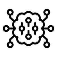 Digital brain processing data through artificial intelligence network vector