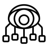 Eye watching network data flow with connected blocks vector