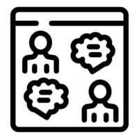 Businessmen discussing using online platform, business communication concept vector