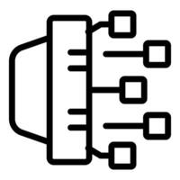 Data server connecting to multiple devices icon vector