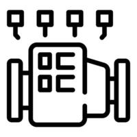 Data processing unit receiving information signals icon vector