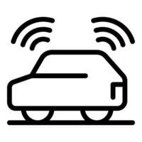 Smart car using sensor technology on the road vector