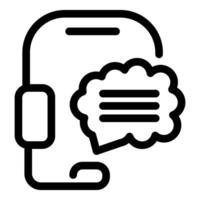 Online customer service icon, phone chatting with cloud message vector