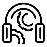 Headphones creating gears rotating representing listening to podcast about engineering vector