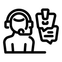 Call center operator managing negative client feedback and messages vector