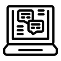 Laptop showing online chatting interface for communication vector