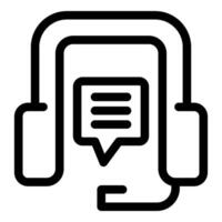 Headset showing speech bubble for online customer service vector