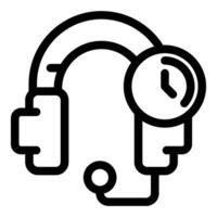 Headset icon representing time spent on customer support vector