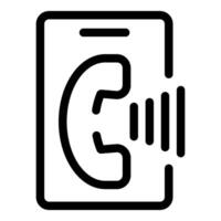 Smartphone displaying incoming call icon with soundwaves vector