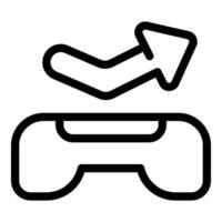 Arrow pointing up from a gamepad icon vector