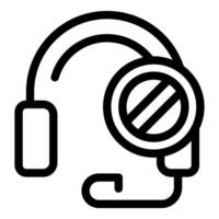 Headset with microphone muted showing silence concept vector