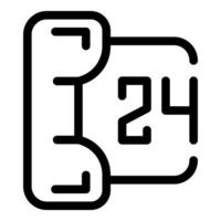 Simple line icon representing the concept of being available around the clock vector