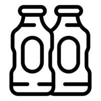 Two bottles standing side by side sharing a label design vector