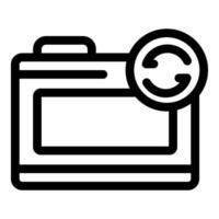 Browser refreshing web page icon with outline style vector
