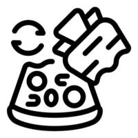 Scientist pouring chemical liquid into flask for experiment icon vector