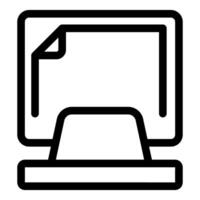 Desktop computer displaying digital document icon vector