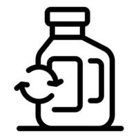 Recycling bottle outline showing reusable container for ecology vector