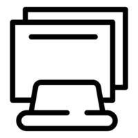 Modern computer monitor displaying multiple windows concept icon vector