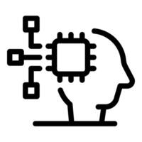 Human head with cpu receiving data from network vector