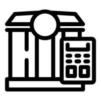 Architect calculating house project costs using calculator vector