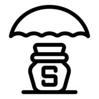 Money insurance protecting savings with umbrella coverage vector